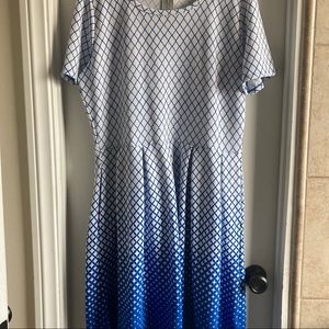 Amelia Blue/White Ombré Dress